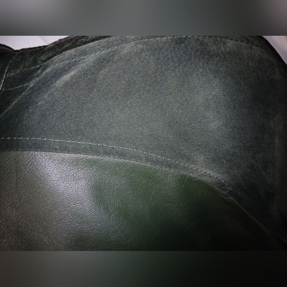 Womens Vntage Tarazzia International Green Leather /Seude Leather Jacket. SIZE M - Picture 9 of 9